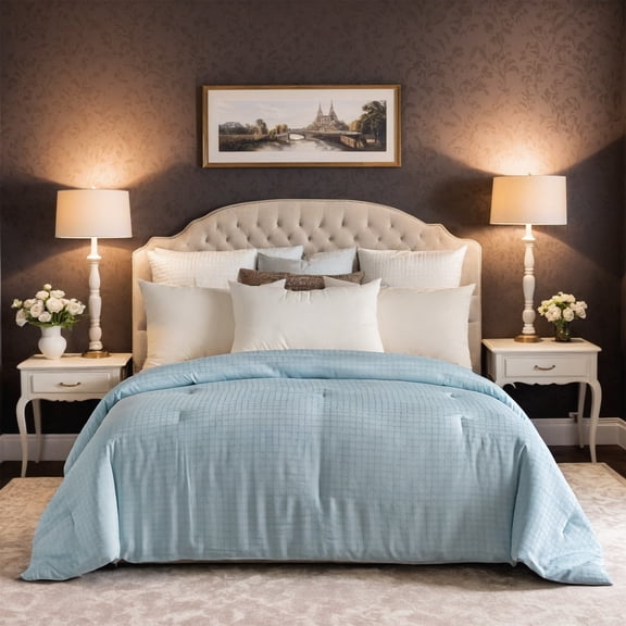 Oversized Blue Duvet Insert All season comfort for bedrooms, guesthouses, and hotels. Breathable, skin friendly, and warm.
