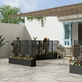 thumbnail image 3 of MAYEERTY Outdoor Black Metal Planter Box with Trellis for Climbing Plants, Raised Garden Bed, Flowing Leaf Pattern,24×11×47", 3 of 11