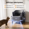 thumbnail image 5 of Oneisall CB01 Self-Cleaning Litter Box with EaseClean™ System, Open-Top Cat Litter Box for Large Cat, Automatic Litter Box Complete Litter Kit with Litter Mat, 40 Waste Bin Liners - Gray, 5 of 10