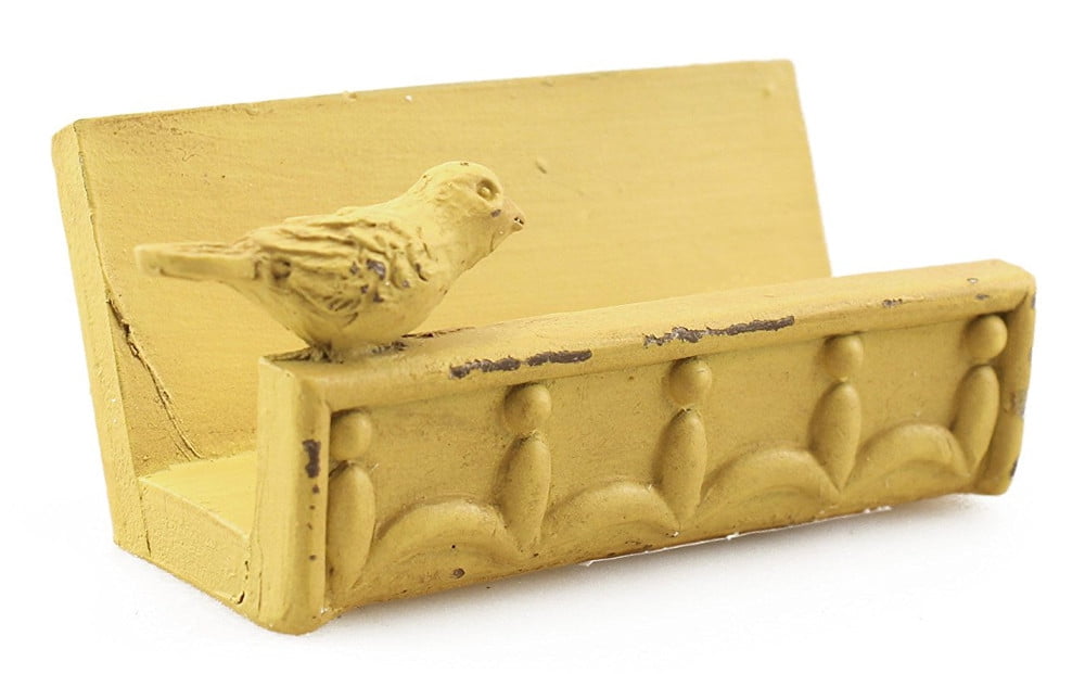 Desk Business Card Holder Stand Bird Design Gold