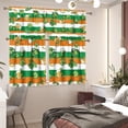 thumbnail image 2 of Green Leaves Stripes Window Curtains Set of 3 for Home Kitchen Living Room Decoration St Patrick Day Decor Green Leaf Beer Pattern Kitchen Curtain Valance and Tiers Set,Size M, 2 of 4