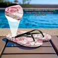 thumbnail image 4 of Wismoutput Rose Red Flowers Slim Flip Flops Womens Lightweight Non Slip Shower Slides Comfort Slip-on Casual Open Toe House Sandals Summer Beach Spa Flip Flops Black Size 6, 4 of 7