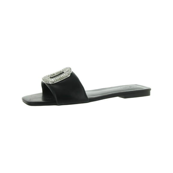 INC Womens Paden Faux Leather Slide Sandals