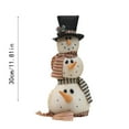 thumbnail image 2 of Christmas Snowman Figure Decoration - 10.63 Inch Tall Plush Snowman Doll, Stuffed Holiday Greeter Figurine, Farmhouse Xmas Centerpiece for Home, Mantel & Table Decor, 2 of 2
