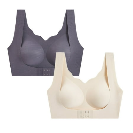 

Fashion New Womens Bras Underwear Womens 2Pcs Seamless Rimless Tank Style Bra Beauty Chest Pads Bra Daily Sport Underwear