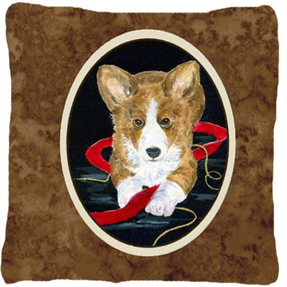 Corgi Decorative Fabric Pillow - 14 x 14 in.