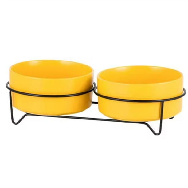 Comederos de Cerámica para Perros con Soporte, Comederos y Bebederos para Gatos, de Gran Capacidad y con Ajustable, D