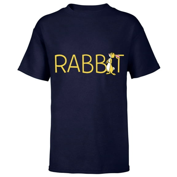 Disney Winnie the Pooh Rabbit Classic Lettering - Short Sleeve T-Shirt for Kids - Customized-Navy