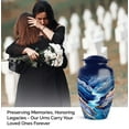 thumbnail image 3 of MUKTIVE River Blue Urns for Ashes Adult Male & Female Inch - Set 0f 5 Burial Adult Urns for Human Ashes Women & Men - Memorial Combo Urn - Funeral Urn for Cremated Remains (1 Large, 4 Keepsake), 3 of 7