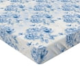 thumbnail image 4 of Ambesonne Forest Fitted Sheet, Old School Floral Pattern, King Size, Eggshell Violet Blue, 4 of 5
