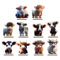 thumbnail image 5 of Soumake Ornament Wooden Highland Cow Cute Cartoon Design Vivid Appearance Fine Workmanship Home Table Craft Ornament, 5 of 8