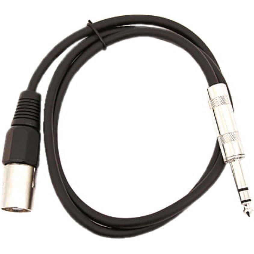 Seismic Audio SATRXL-M2, 6 Pack of Black 2' XLR Male to TRS Patch Cables