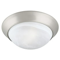 Design House Traditional Satin Nickel 2-Light Indoor Dimmable Ceiling Light with Alabaster Glass Shade