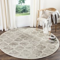 Safavieh Himalaya Carmella Distressed Wool Area Rug, Gray/Ivory, 6' x 6' Round