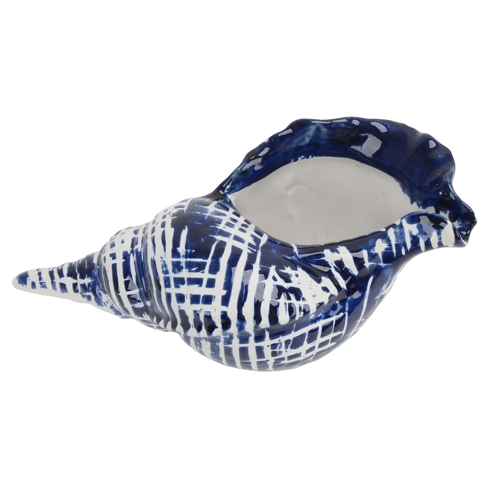 Sagebrook Home Dark Blue and White Conch Shell
