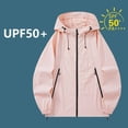 thumbnail image 4 of Ke1Clo Women's Sun Protection Hoodie UPF50+ Loose Zip Up Lightweight Jacket Long Sleeve Casual Solid Outdoor Sporty Tops Pink S, 4 of 5