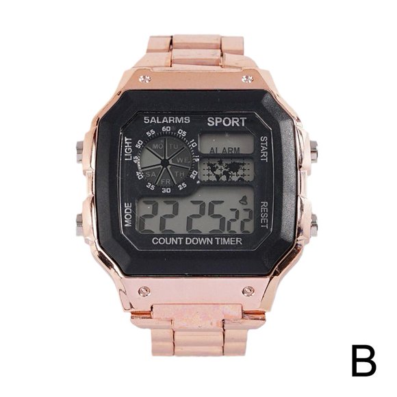 Nouvelle Montre Électronique à Bracelet en Acier pour Étudiants Hommes et Femmes Montre Électronique en Alliage