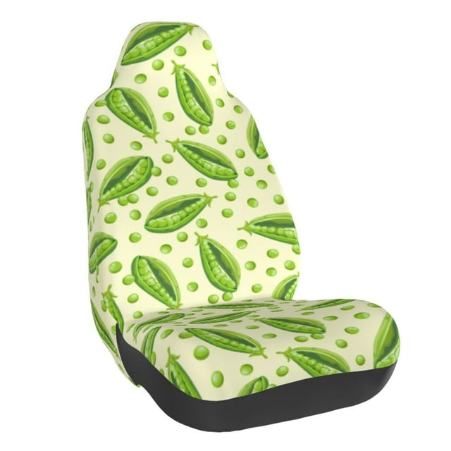 Wukai Green Peas Full Set Car Seat Covers with Soft Padding Universal Auto Front Seats Protector and Cushion Mat