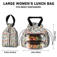 thumbnail image 5 of Pioneer Flower Floral Print Pattern Drawstring Lunch Bag Women - Drawstring Lunch Bag Insulated for Work Office - Stain-Resistant Large Lunchbags for Women with Multi-Pockets, 5 of 6
