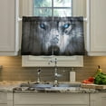 thumbnail image 4 of Wolf Half Window Tier Curtains 24 Inch Blackout Thermal Insulating Kitchen Linen Tier Curtains for Kitchen, Bathroom, Cafe Home Decor, 4 of 7