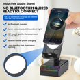 thumbnail image 2 of Induction Audio Speaker 5in1 Phone Holder Rechargeable with Colorful Ambient Light 300? Foldable for Tablet Android, Gifts for Men Women (Black) Mirror, 2 of 6