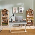 thumbnail image 5 of SinCiDo Tall Angled Arch Bookshelf, 5 Tiers Open Shelves Bookcase and Triangular Top for Living Room, Office, 5 of 6