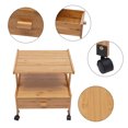 thumbnail image 3 of SHZICMY 2 Tiers Printer Stand Holder Wood Storage Shelf Cart with Drawer & Wheels, 3 of 11