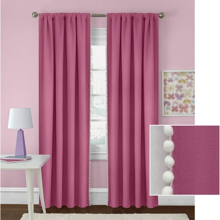 - Better Homes and Gardens Poms Girls Bedroom Curtain Panel