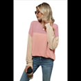 thumbnail image 2 of Camisa Holgada Informal de Punto con Cuello Redondo y Larga con Bloques de Color para Mujer, Color Rosa , Talla M, 2 of 6