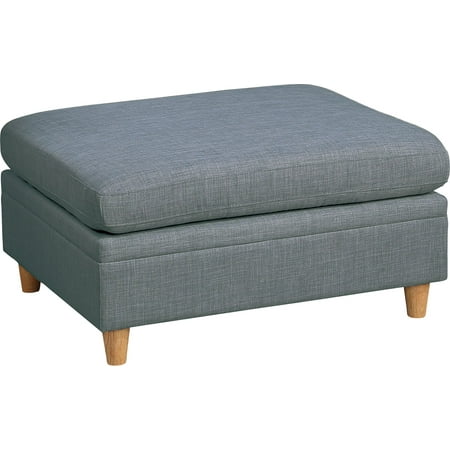 CoSoTower Living Room Furniture Ottoman Steel Color Dorris Fabric 1Pc Cushion Ottomans Wooden Legs Deco