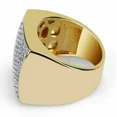 thumbnail image 4 of Round cut 2ct Simulated Diamonds Mens band ring 14k Yellow gold plated silver, 4 of 5