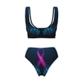 thumbnail image 5 of Daiia Two Human Hands are Holds Ribbon Awareness Women's Bikini Set Two Piece Swimsuit High Waisted Bikini Adjustable Straps Bikini Perfect for Beach, Pool, and Summer Vacation-Small, 5 of 9