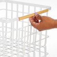thumbnail image 5 of mDesign Metal Steel Wire Square Closet Storage Basket - 2 Pack - White/Natural, 5 of 8