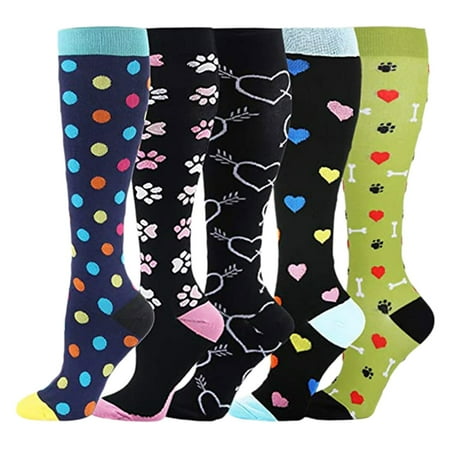 

Qazqa Unisex 5 Pairs Socks Brede Kalf Compressie Sports Socks