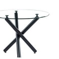 thumbnail image 4 of Velets 36" Round Glass Top Dining Table with Chrome Metal Legs, Modern Small Space Kitchen & Dining Room Table, 4 of 5
