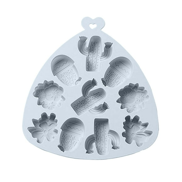 Clearance Sales Today Deals Prime Cactus Flower Silicone Mold Multifunctional Candy Chocolate Cake Mold Blue