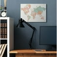 thumbnail image 2 of Stupell Industries Vintage World Map Green Pink Design Canvas Wall Art by Sue Schlabach, 2 of 6