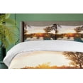thumbnail image 4 of Ambesonne Hawaii Duvet Cover Set, Swimming Pool Sunset, 2-Calking, Orange Teal, 4 of 6