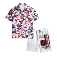 thumbnail image 5 of Mens 2 Piece Short Sets US 250 Years Anniversary Short Sleeve Shirts and Shorts Summer Beach Vacation Outfits, 5 of 6