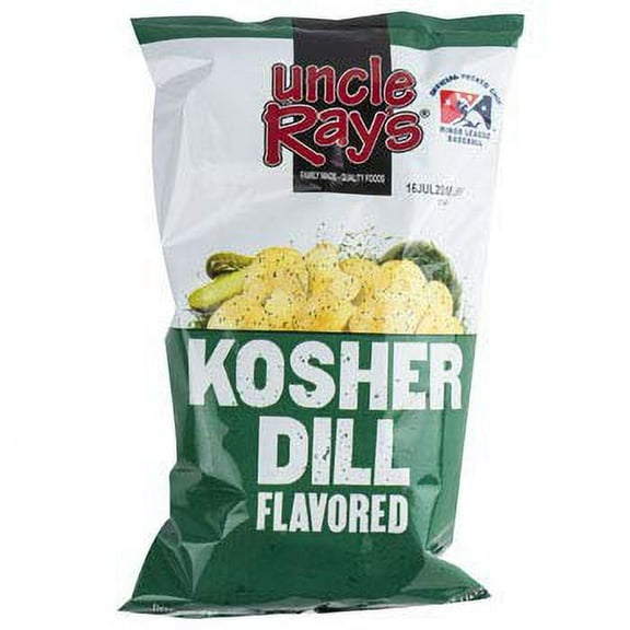 Potato Chips Kosher Dill 4.25 oz Uncle Ray's, Case of 10