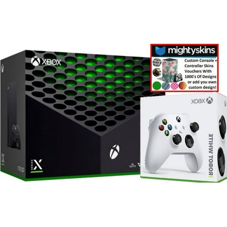 Microsoft Xbox Series X 1TB Console with Extra Wireless Controller and MightySkins Voucher - Robot White