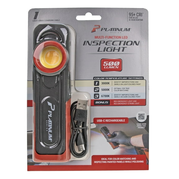 Platinum Series 500 LM, USB-C Rechargeable LED Paint Inspection Light, 6.5 in.