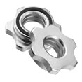 thumbnail image 1 of Garneck 2 collares de bloqueo giratorio con barra estándar, abrazaderas de tornillo, collares antideslizantes con bloqueo giratorio para levantamiento de pesas de 1 pulgada (plata) (2 unidades), 1 of 1