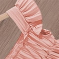 thumbnail image 4 of CYRBOKO Girls Casual Dresses, Summer Comfy A-line Flutter&nbsp;Sleeve Midi Dresses Pink Size 2-3 T, 4 of 6