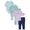 Aquifer Unicorn, variant on Newborn, Baby & Toddler Girl Cotton 6-Piece Outfit Sets, Graphic Tops & Bottoms, Sizes 0-6T