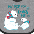 thumbnail image 4 of Inktastic My Pop Pop Loves Me Cute Polar Bears Boys or Girls Baby Bib, 4 of 4