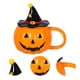 thumbnail image 4 of Taza de cerámica con cara de calabaza de Halloween, divertida taza de café para el hogar y la oficina, taza de café de cerámica con temática de Halloween con tapa, 320 ml, 4 of 5