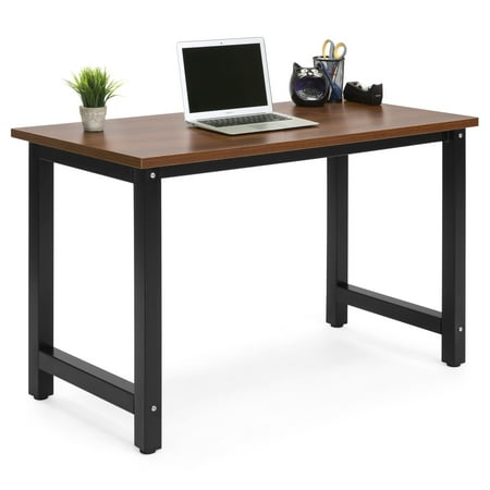 Large Table Best Choice Products Large Modern Computer Table Writing Desk Workstation for Home and Offce - Brown/Black ()