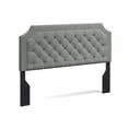 thumbnail image 2 of Curta Clipped-Edge Nailhead-Trim Button Tufted Upholstered Headboard, Stone, Full/Queen, 2 of 7
