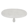 thumbnail image 6 of DecMode 18" x 22" Silver Aluminum Metal Small Accent Table with Scroll Legs, 1-Piece, 6 of 8